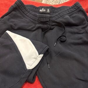 Hollister Black Joggers with Cream Detail